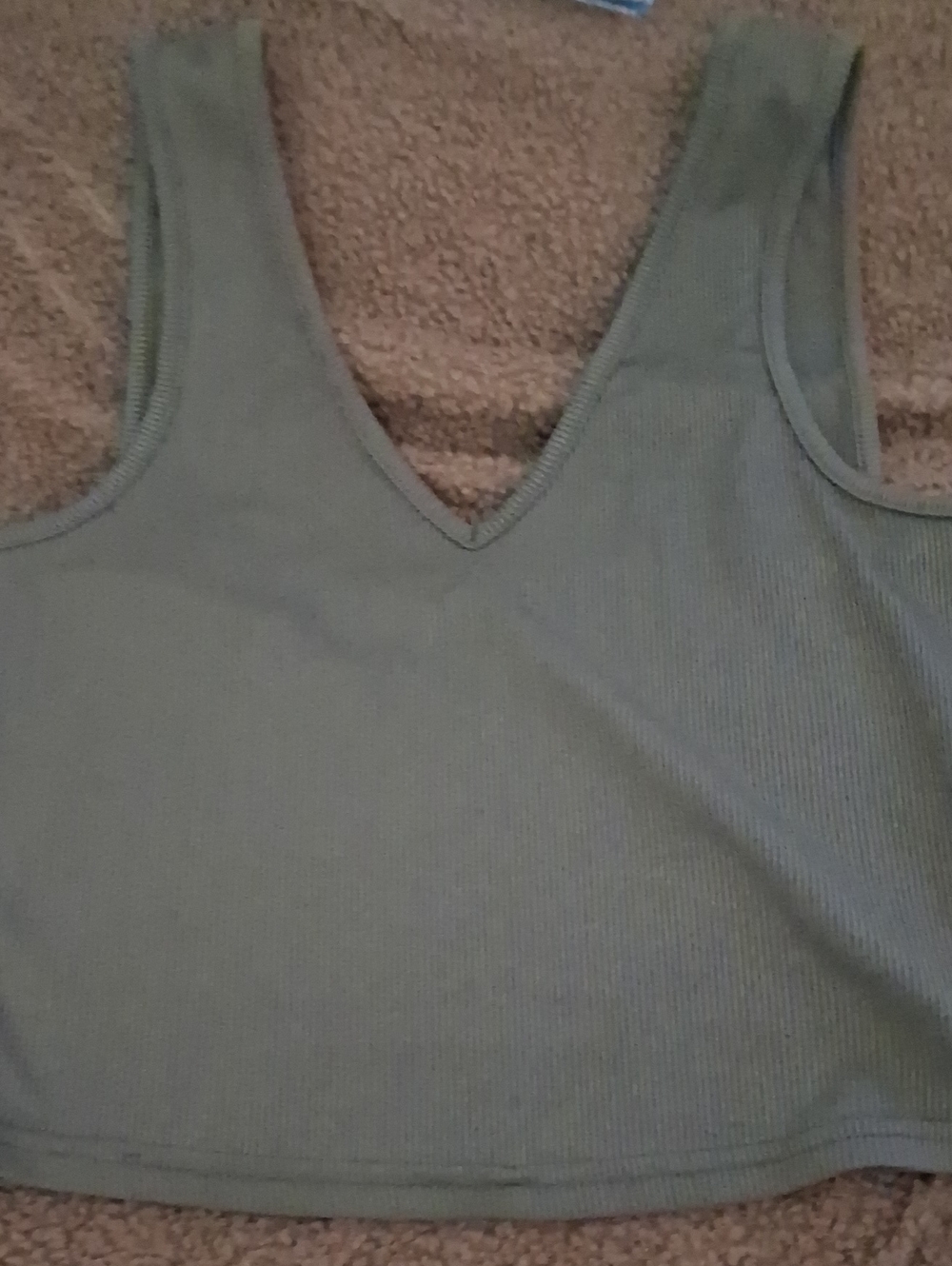 Women's Green V neck crop Top
